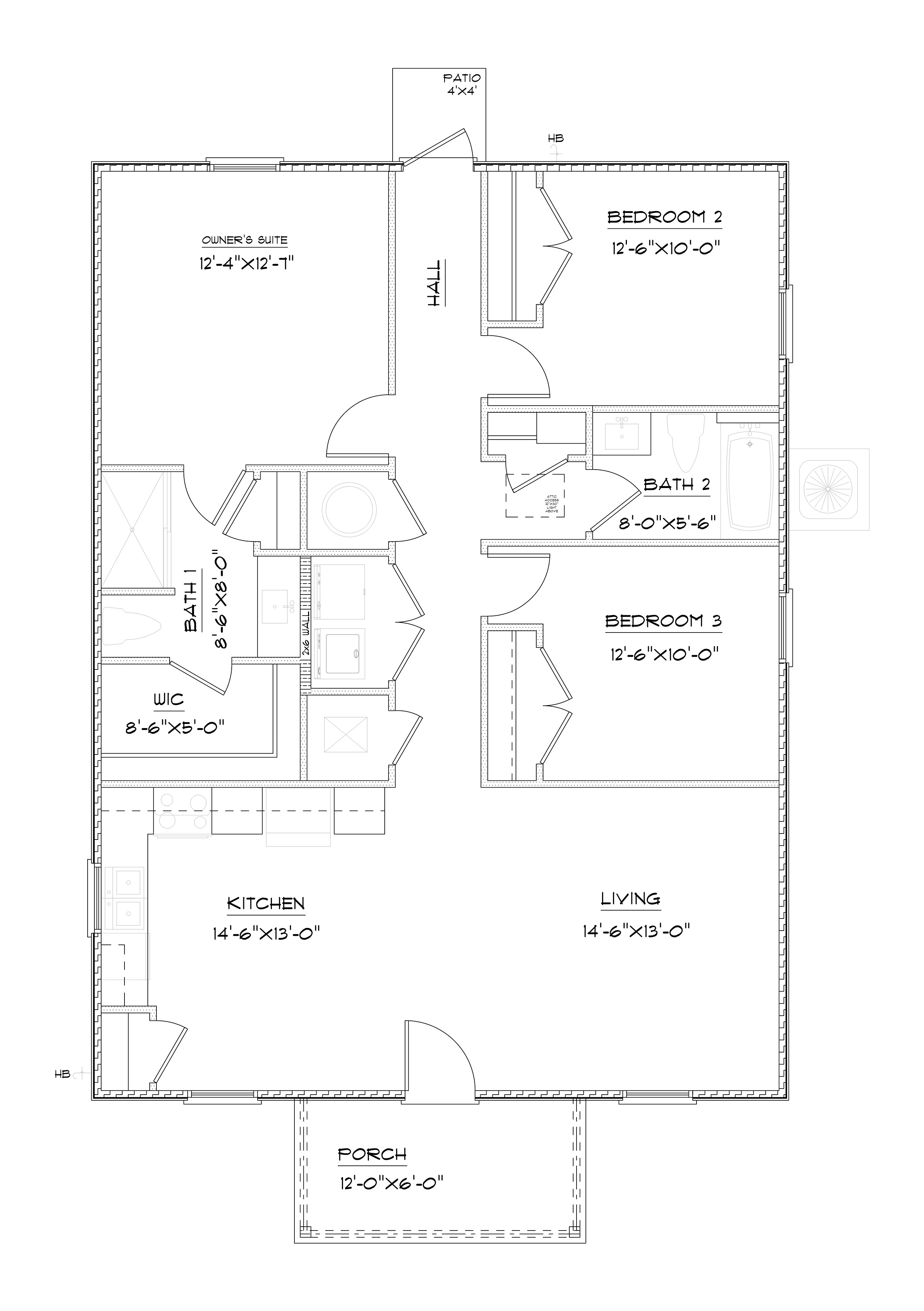 The Callaway is an open-concept, 3-bedroom, 2-bathroom floor plan.