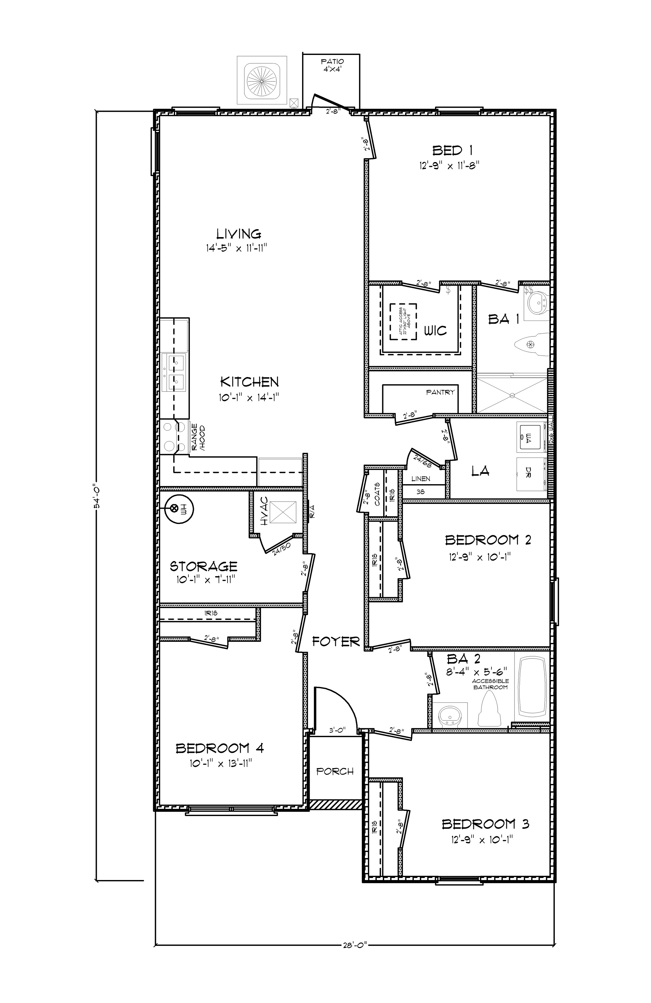 The Sullivan is an open-concept, 4-bedroom, 2-bathroom floor plan.