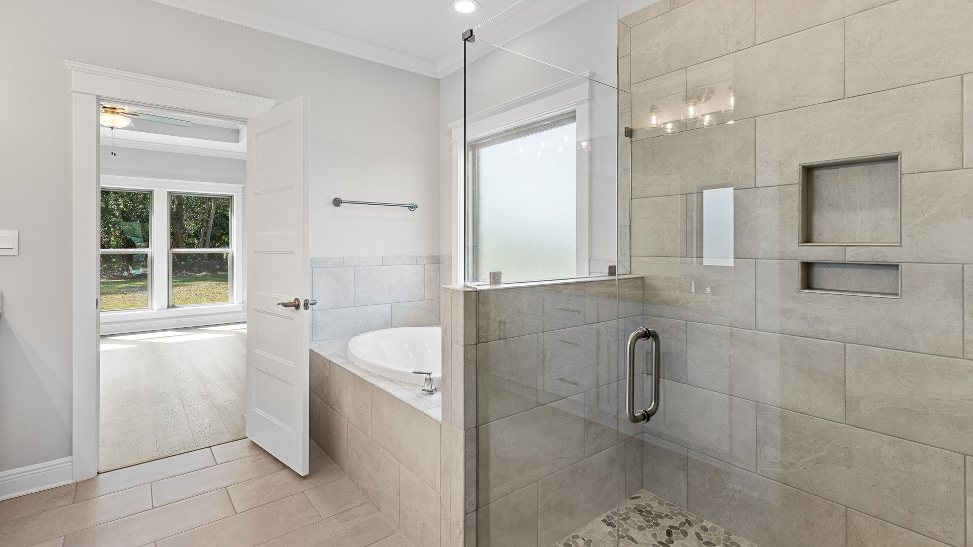 walnut bathroom