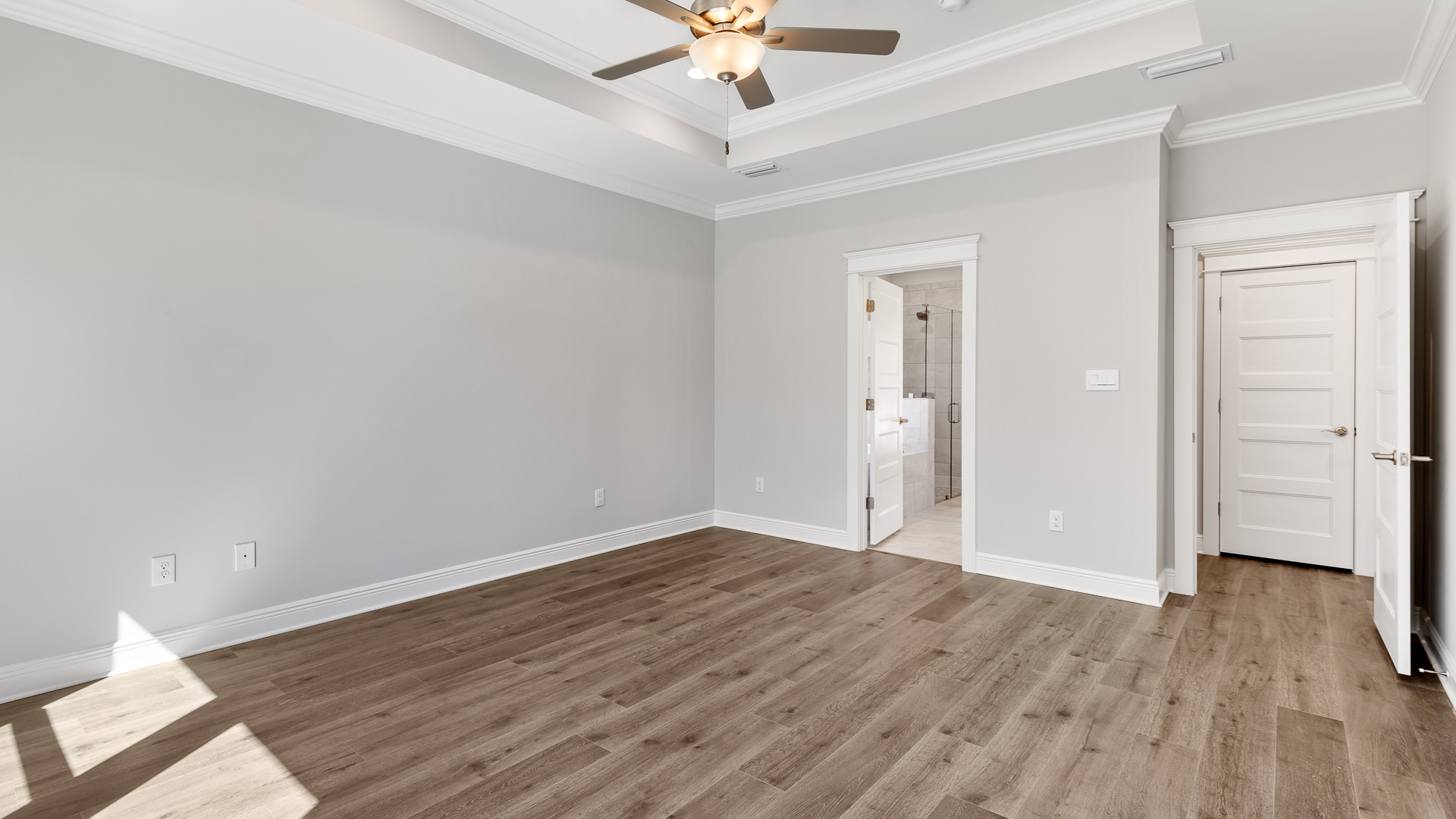 walnut primary bedroom