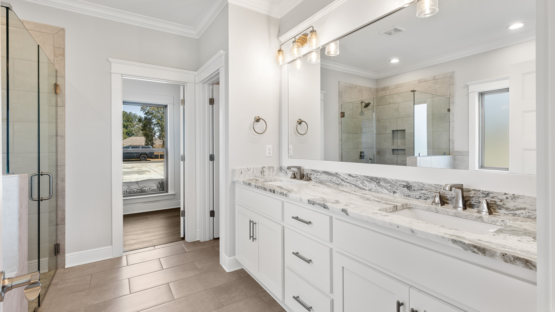 walnut bathroom