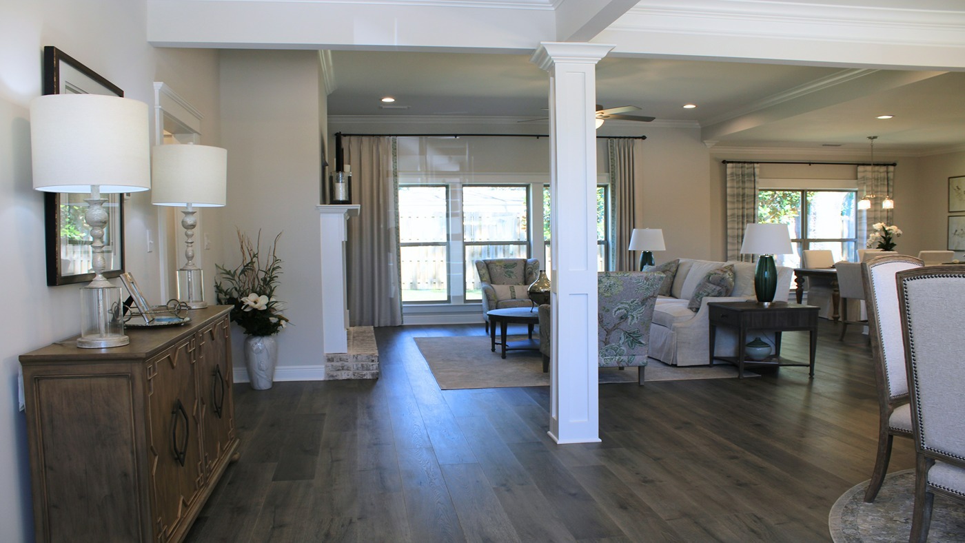 Walnut model home interior.