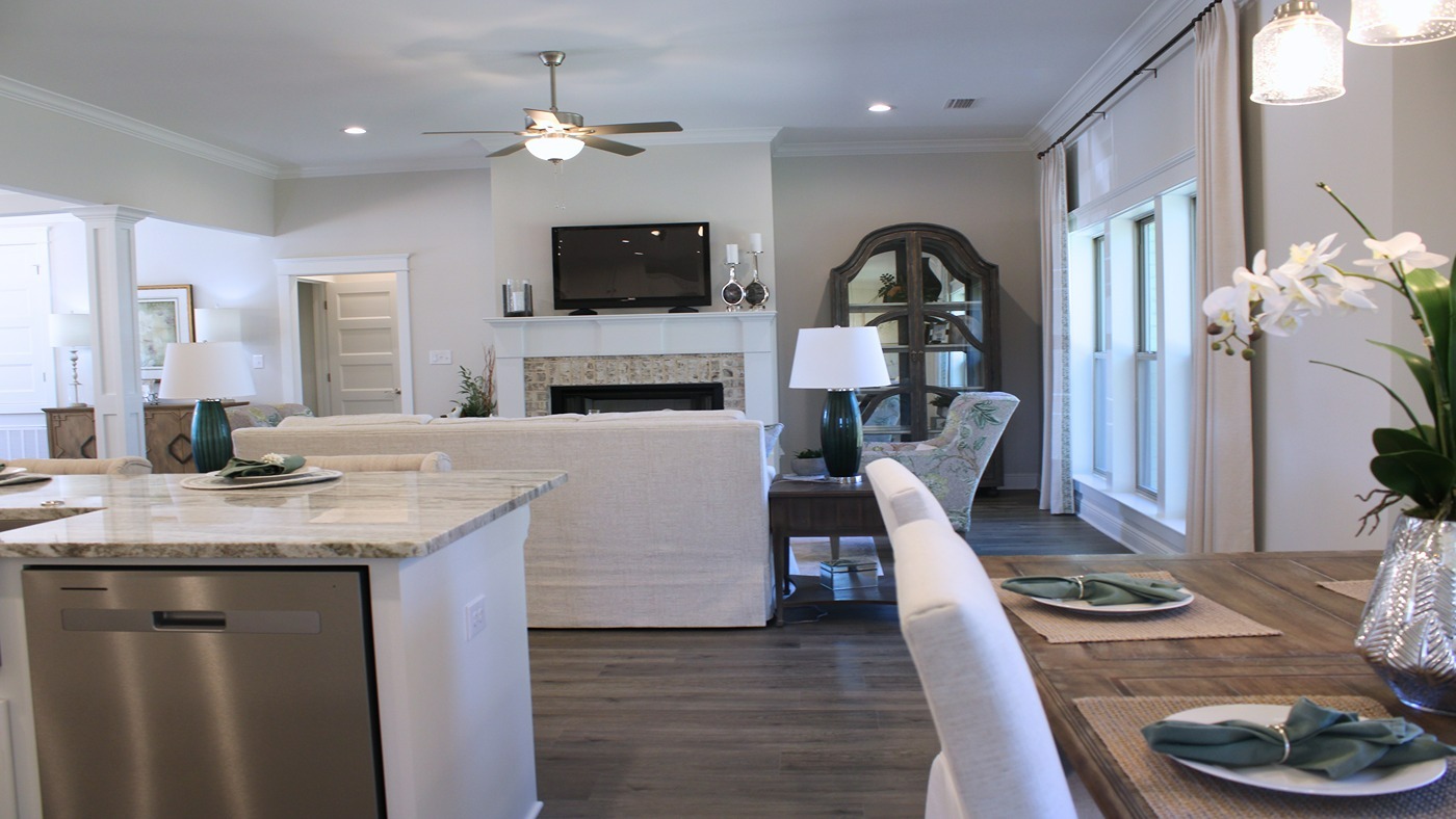 Walnut model home interior.