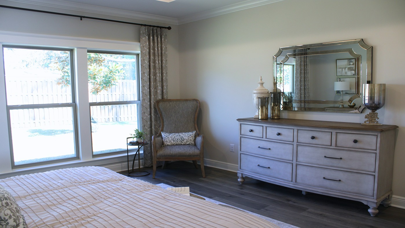 Walnut model home interior.