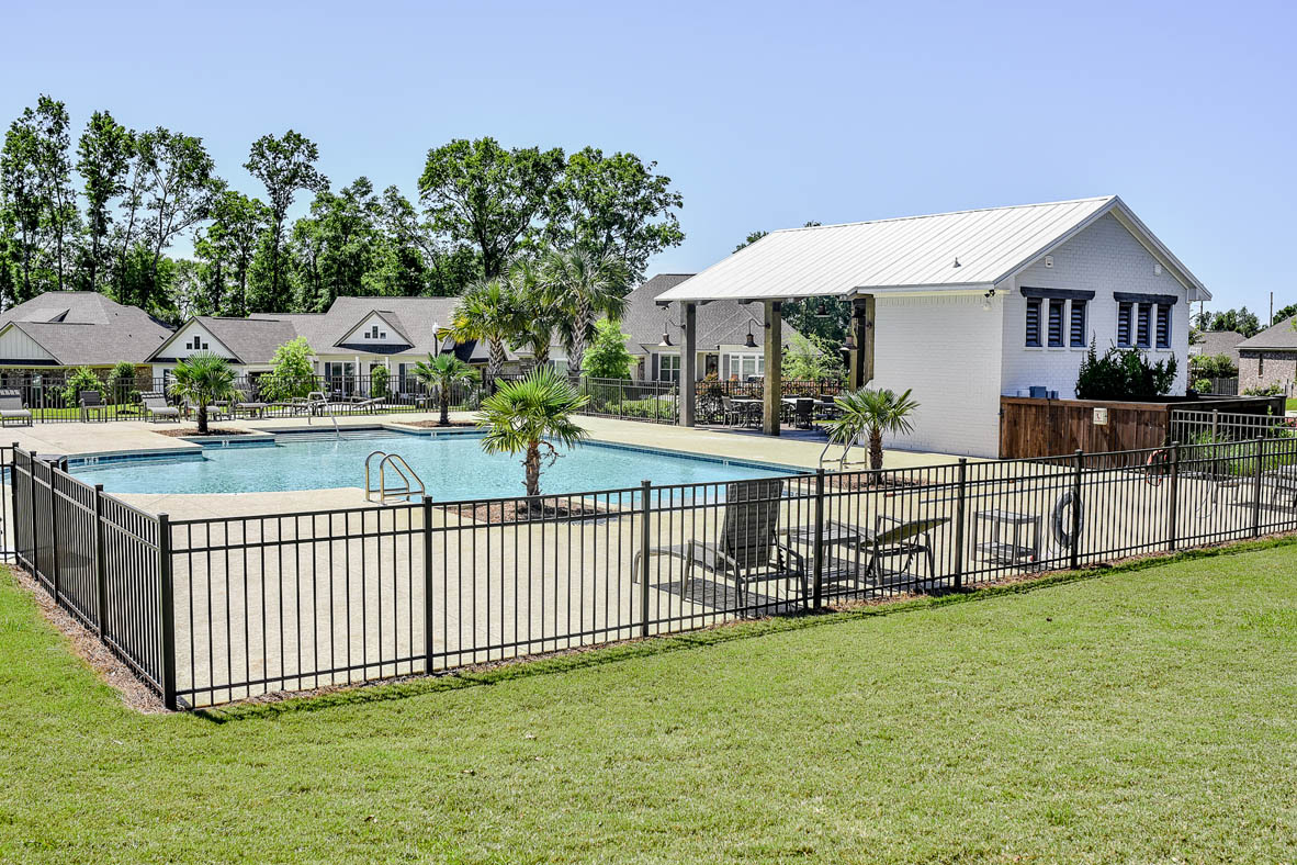 Amenity center with pool and pavilion.