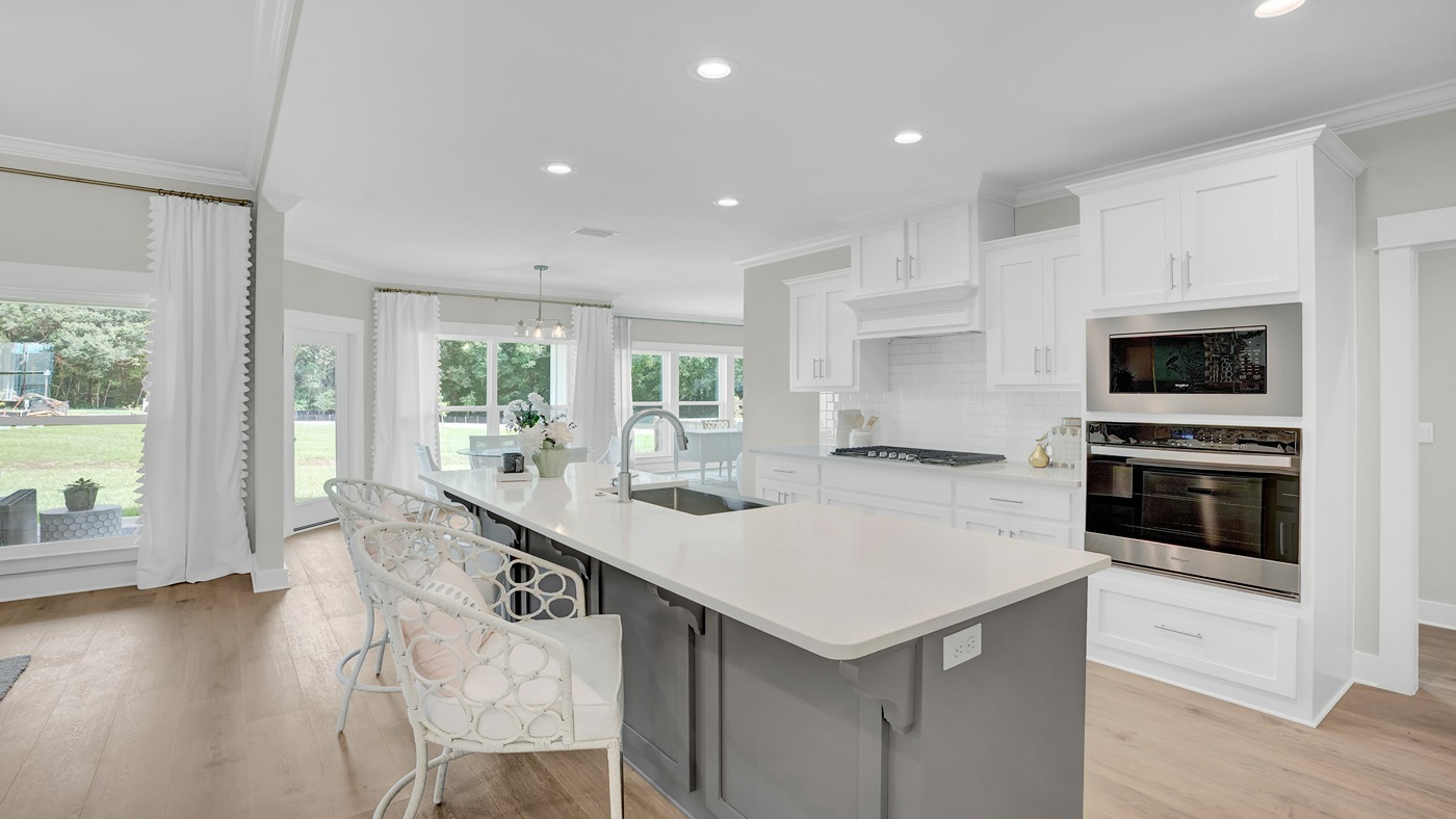 Modern kitchen with large island.