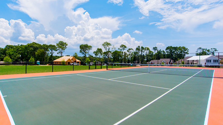 Tennis court at Old Battles Village.