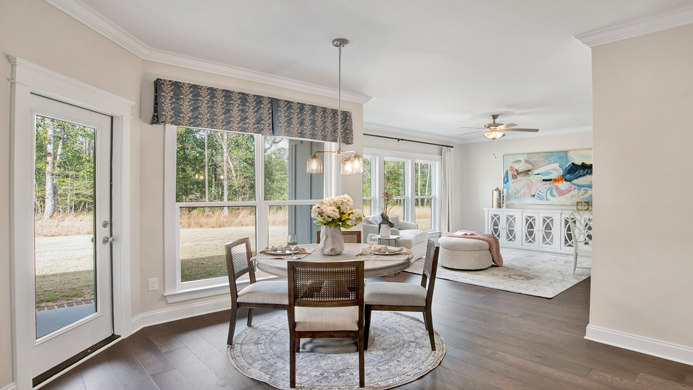 Kitchen dining area by window.
