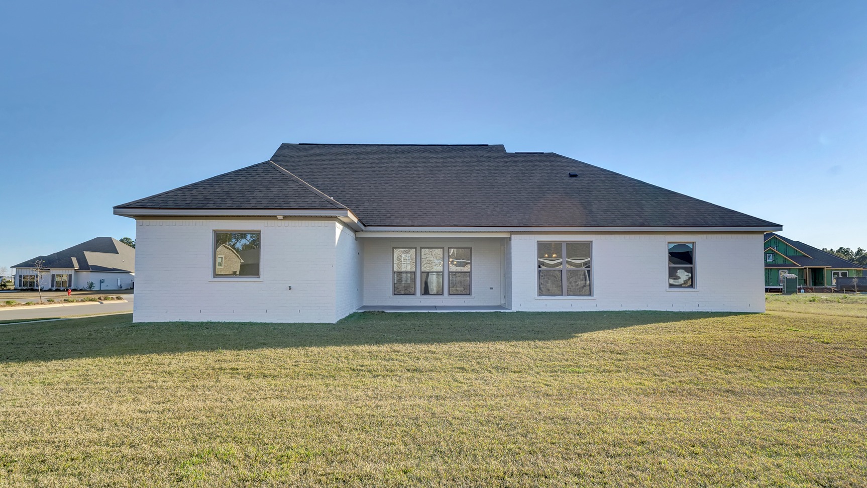 Covered back porch & back exterior