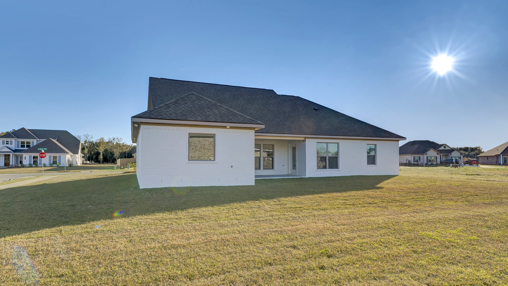 Covered back porch & back exterior
