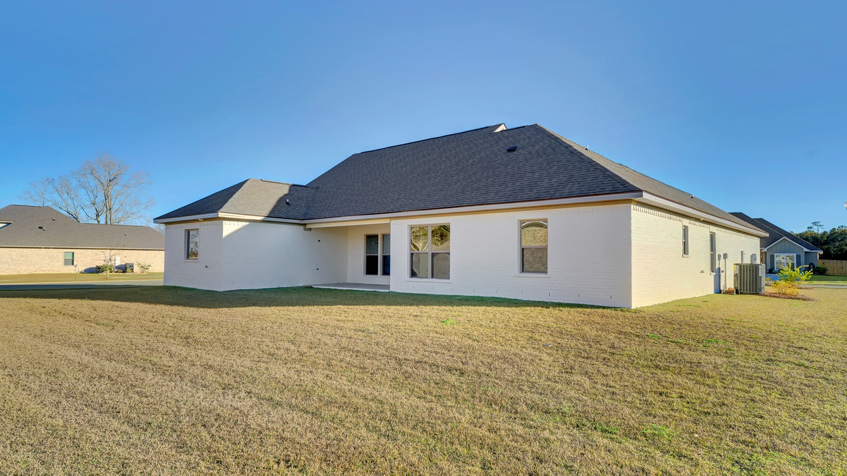 Covered back porch & back exterior
