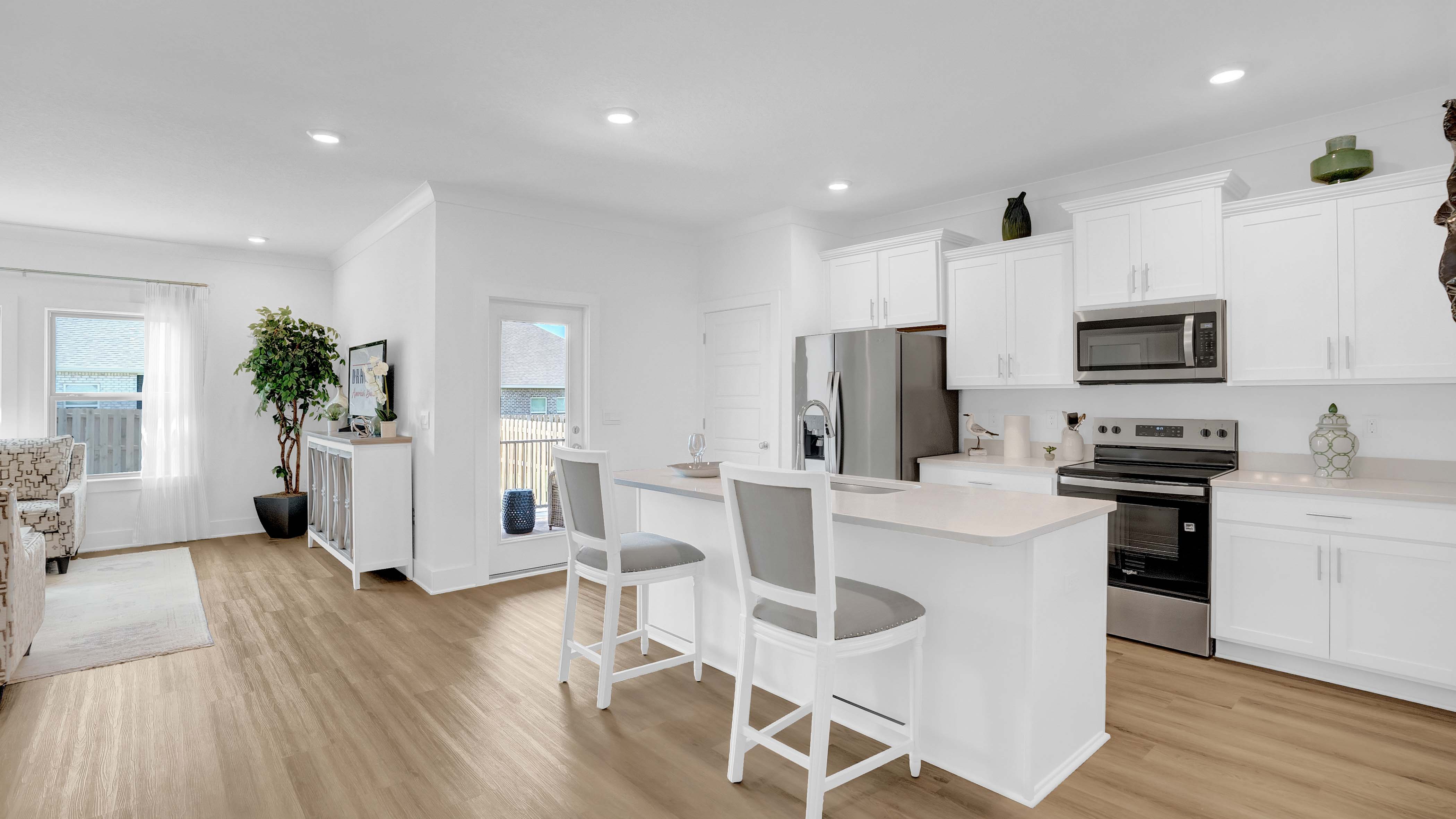 Open concept great room of Kelly floorplan.