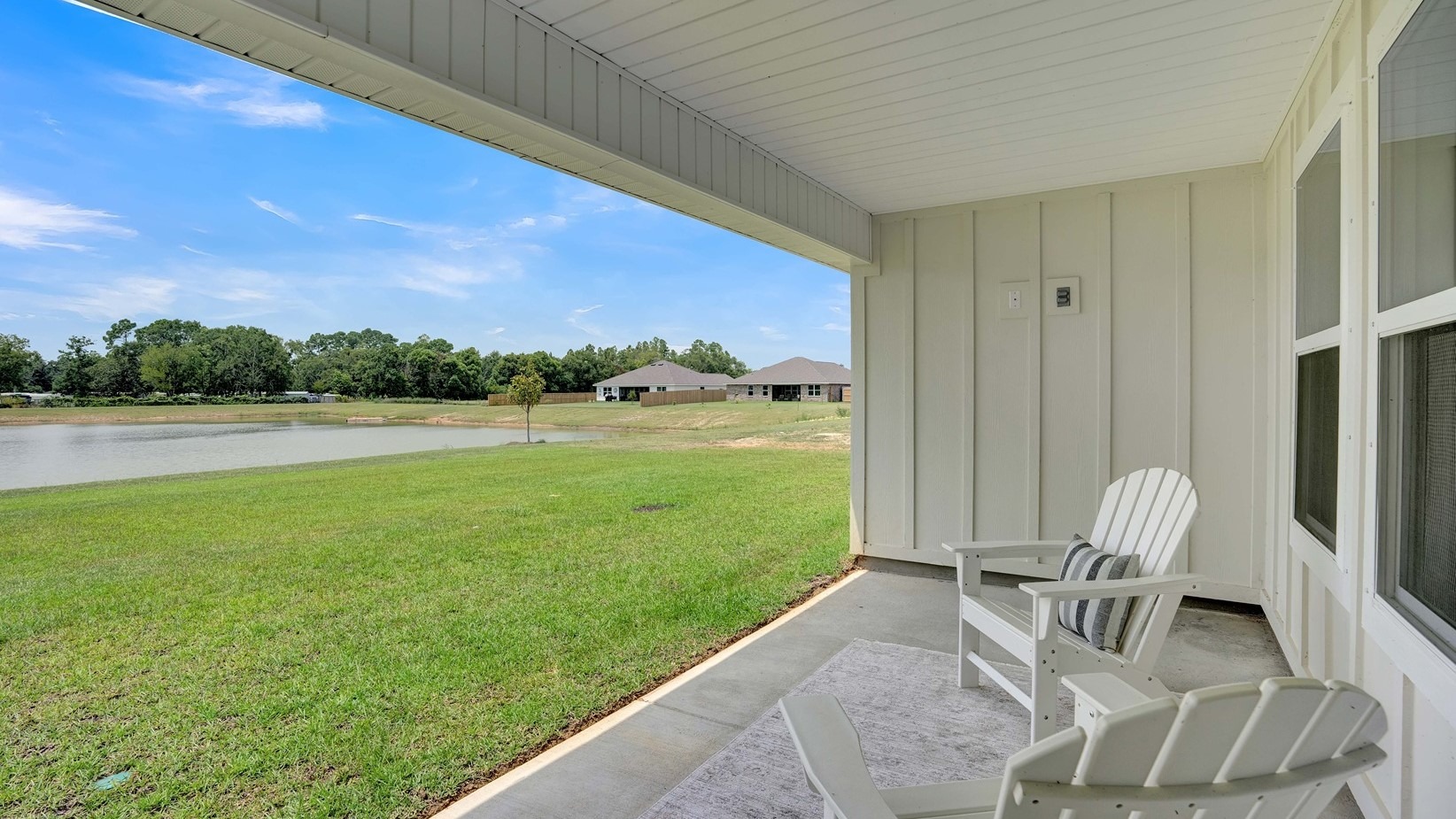 17-foot covered back porch with brick exterior.