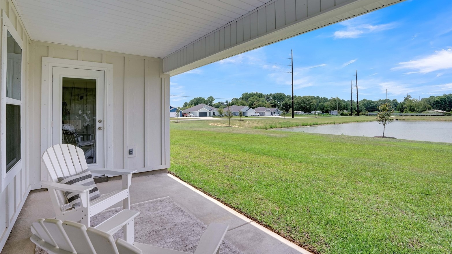 17-foot covered back porch with brick exterior.