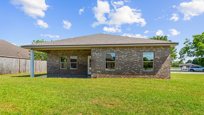 Covered back porch and rear exterior