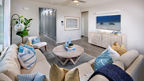 Modern open-concept living area