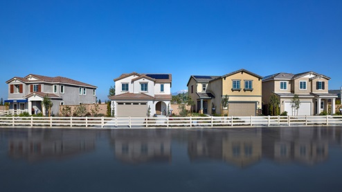 Rock Rose model homes exterior street scene