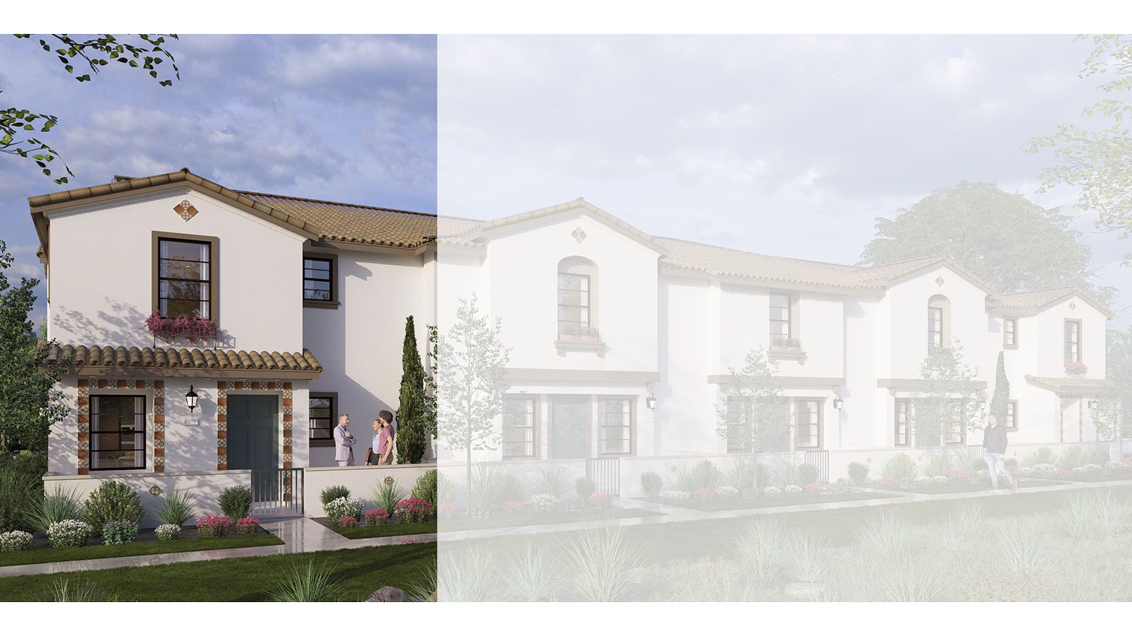 Townhomes with two-car garages