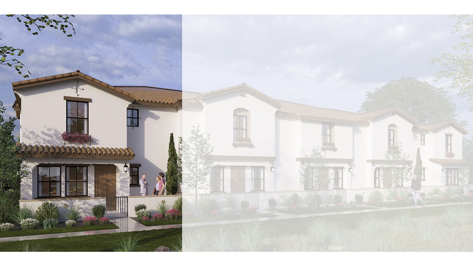 Townhomes with two-car garages