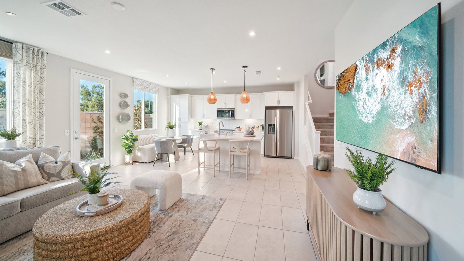 Modern open-concept living area