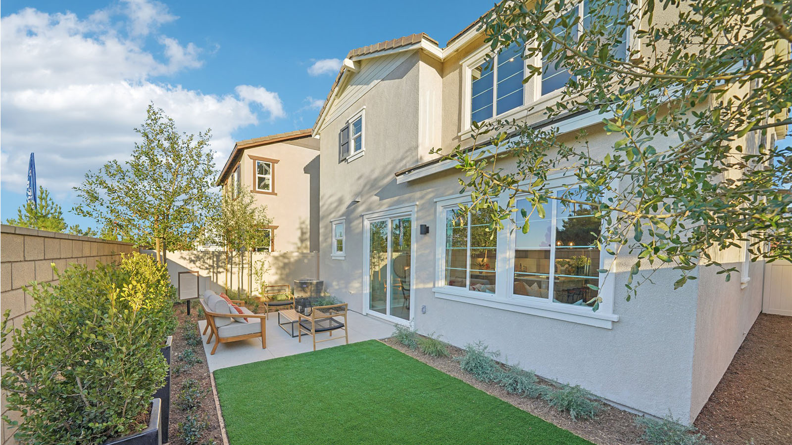 Spacious backyard with patio area