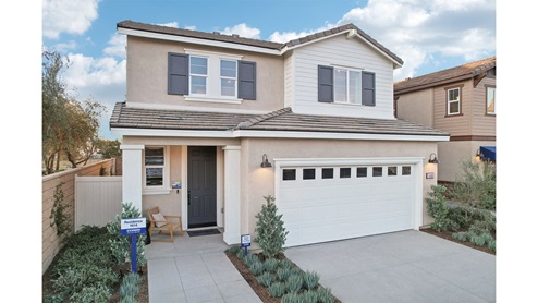 Modern Ranch style two-story home with two-car garage
