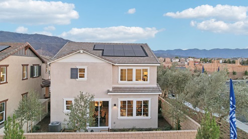 Aerial view of model home