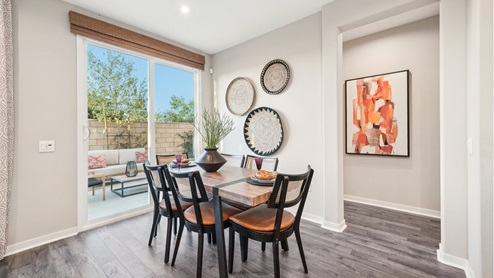 Dining room with laminate flooring