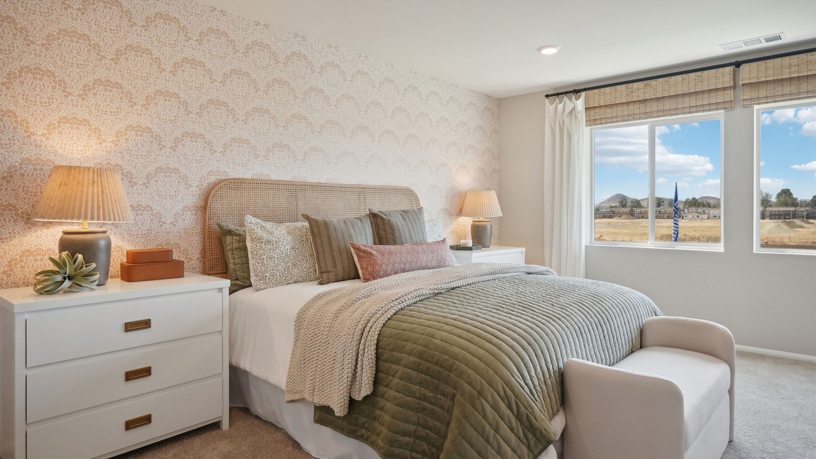 Primary bedroom with king bed