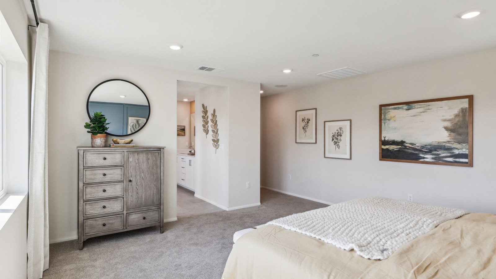 Primary bedroom with king bed