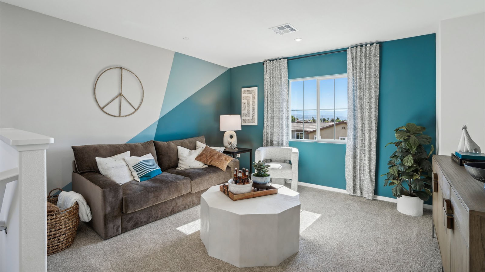 Upstairs loft with window