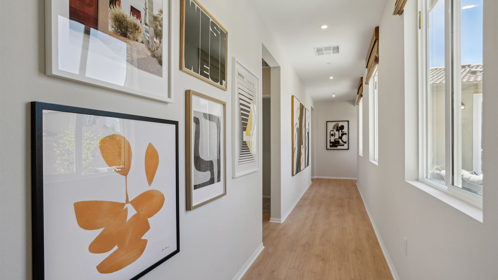 Hallway lined with large windows