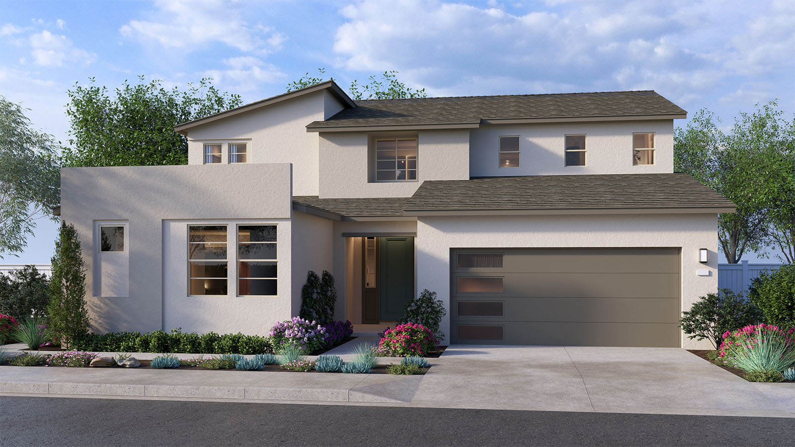 Two-story Contemporary home with two-car garage