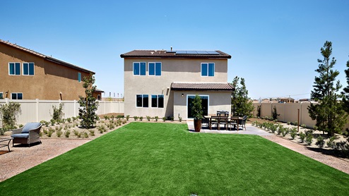 Spacious backyard with patio area