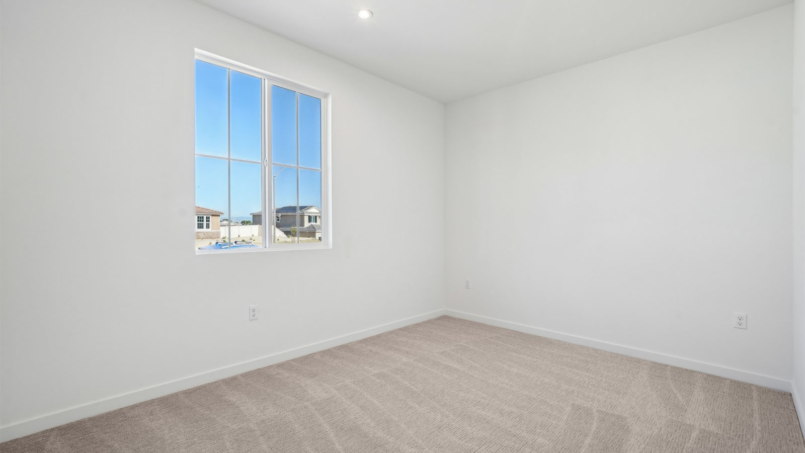 Secondary bedroom with carpet