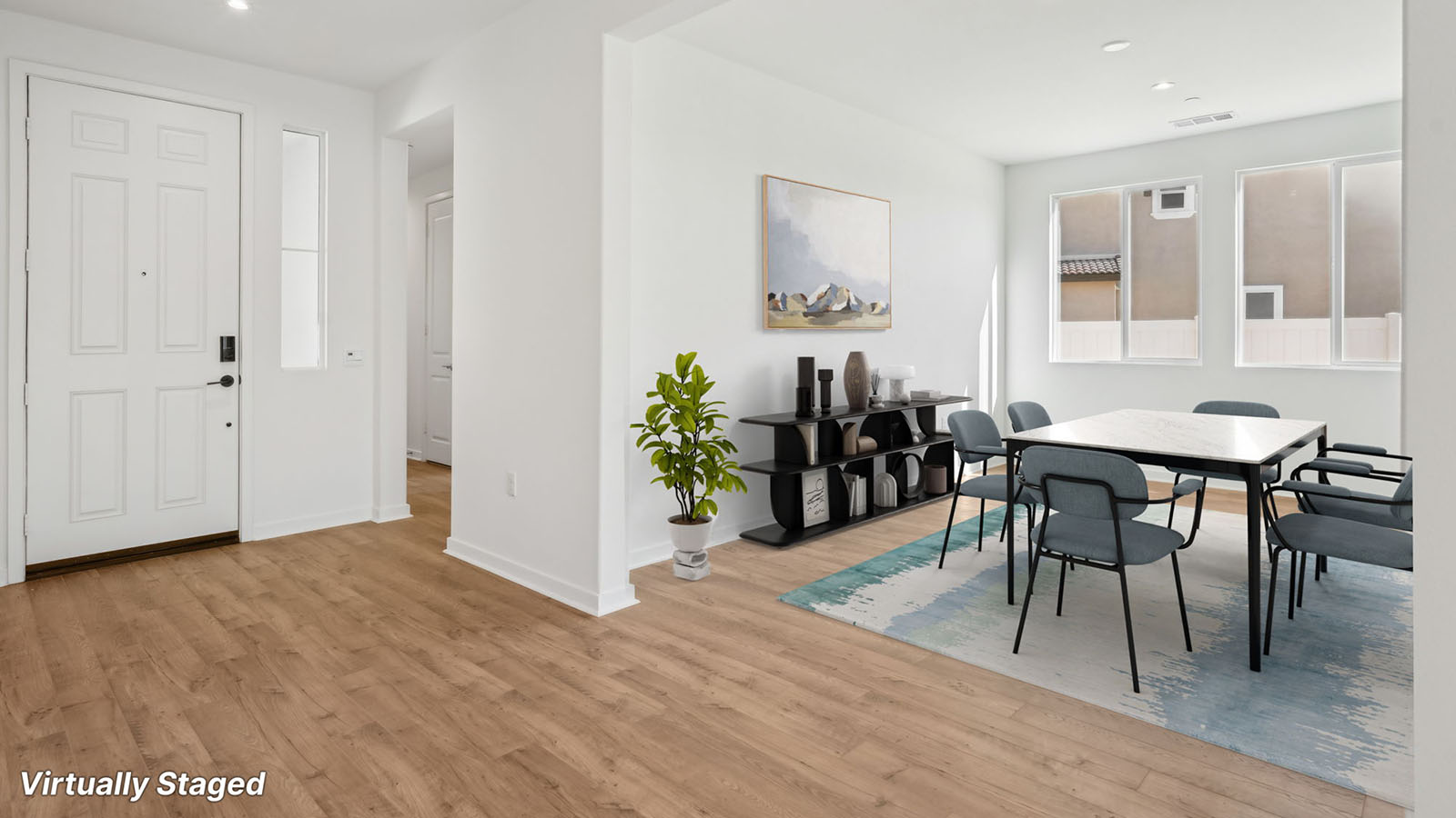 Dining room located off entry hallway
