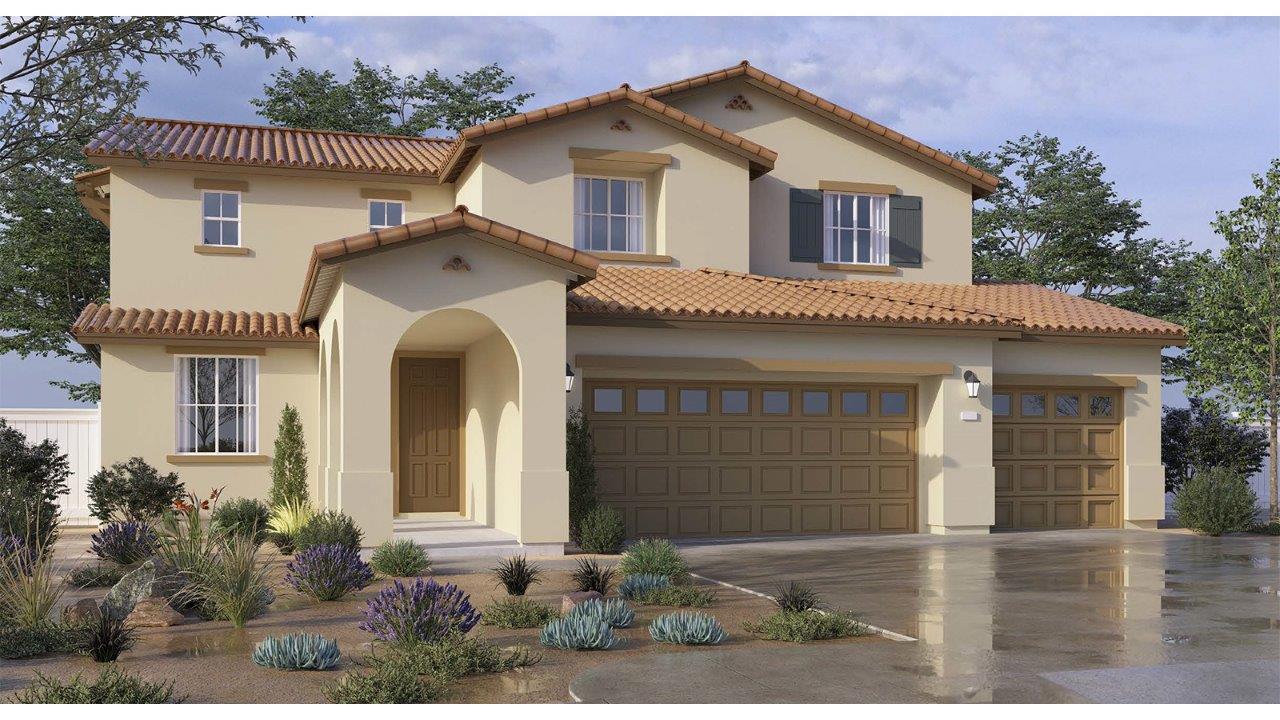 Two-story Spanish home with three-car garage