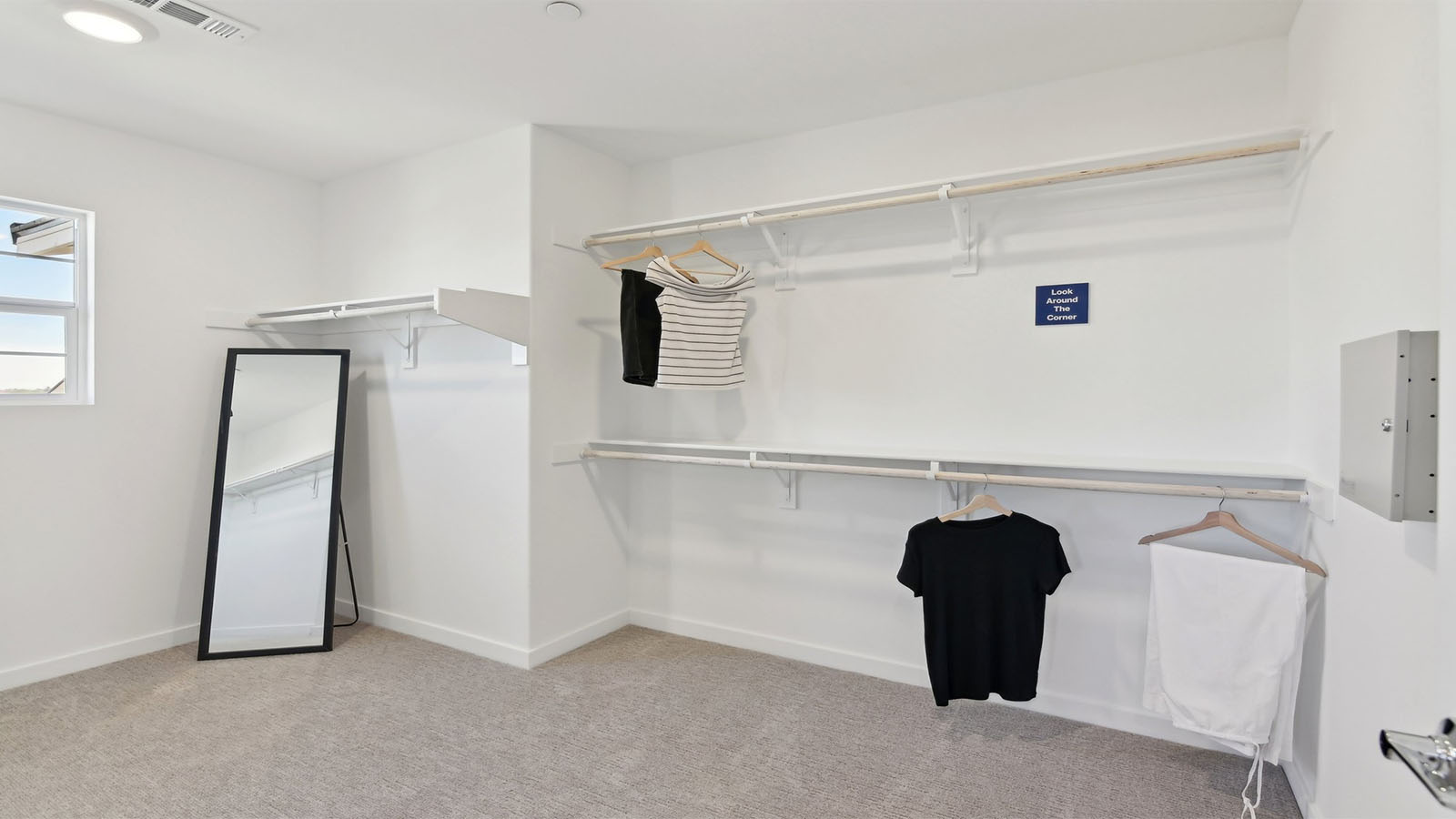 Oversized primary walk-in closet
