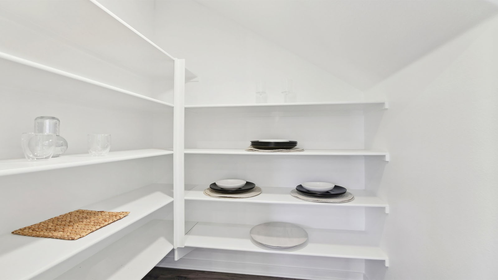 Spacious walk-in pantry