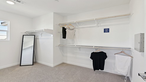 Primary bedroom walk-in closet