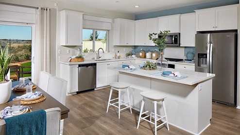 modern open-concept kitchen area