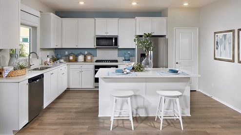 modern open-concept kitchen area
