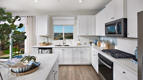 modern open-concept kitchen area