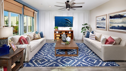 Modern open-concept living area