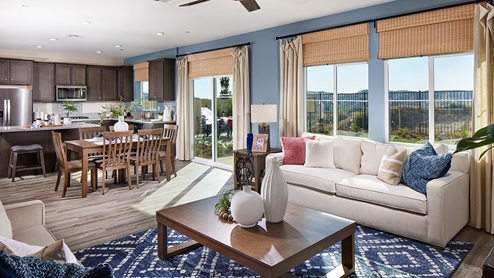 modern open-concept living area