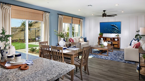 open-concept dining room and great room