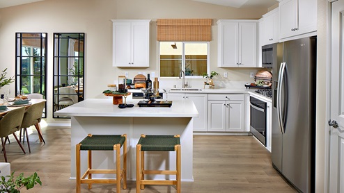 modern open-concept kitchen area