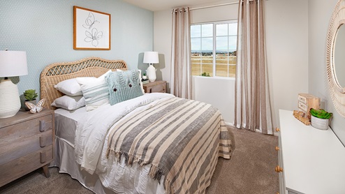 Fully furnished bedroom with plush carpet