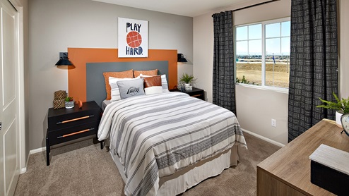 Fully furnished bedroom with plush carpet