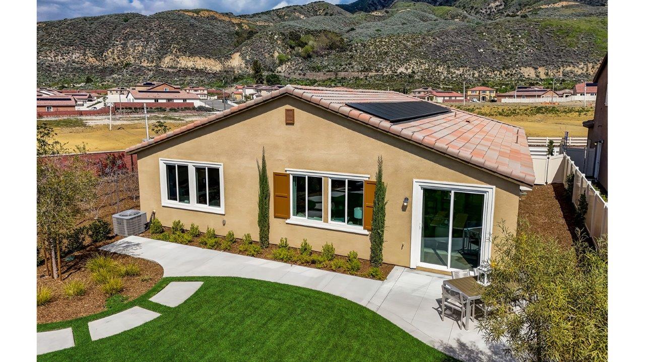 Spacious rear yard, single story home